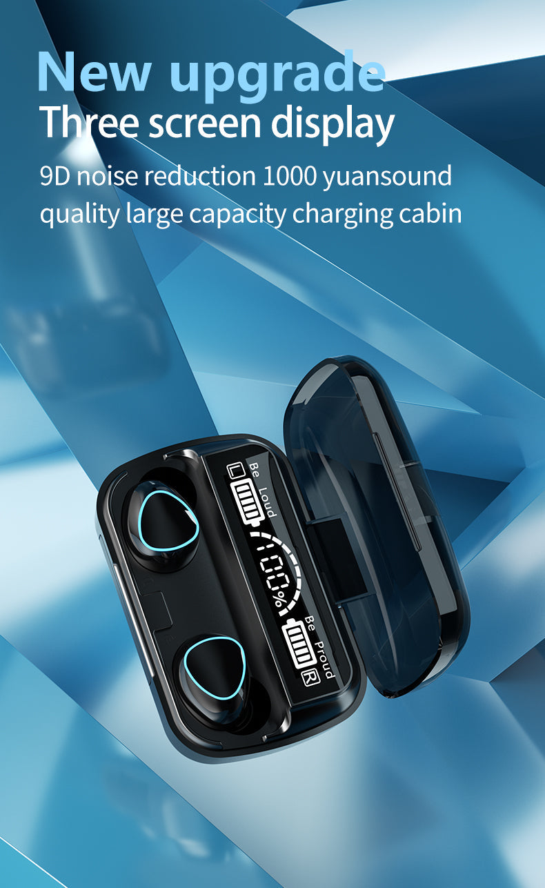 M19 Wireless Earbuds Bluetooth 5.1 TWS 2200mAh Power Bank Charging Box in Ear Buds.